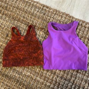 Lululemon wunder train bra and Invigorate Training Tank top bundle- size 8-EUC
